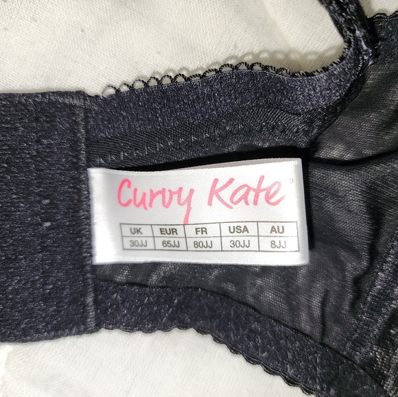 NWT Curvy Kate Portia Bra Size 30JJ Black/Pink Balconette Underwire - Picture 3 of 6